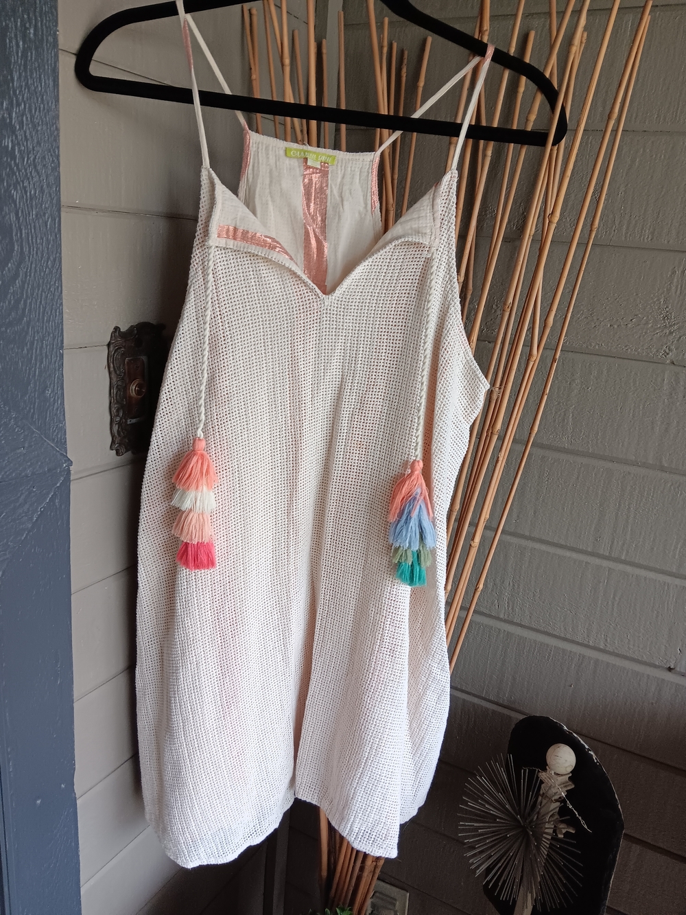 Gianni Bini Womens Cool Swimwear cover up mini dress 100% Cotton Size Large